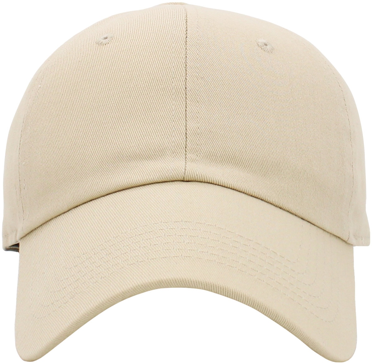 Ivory Low Profile Baseball Caps Front View